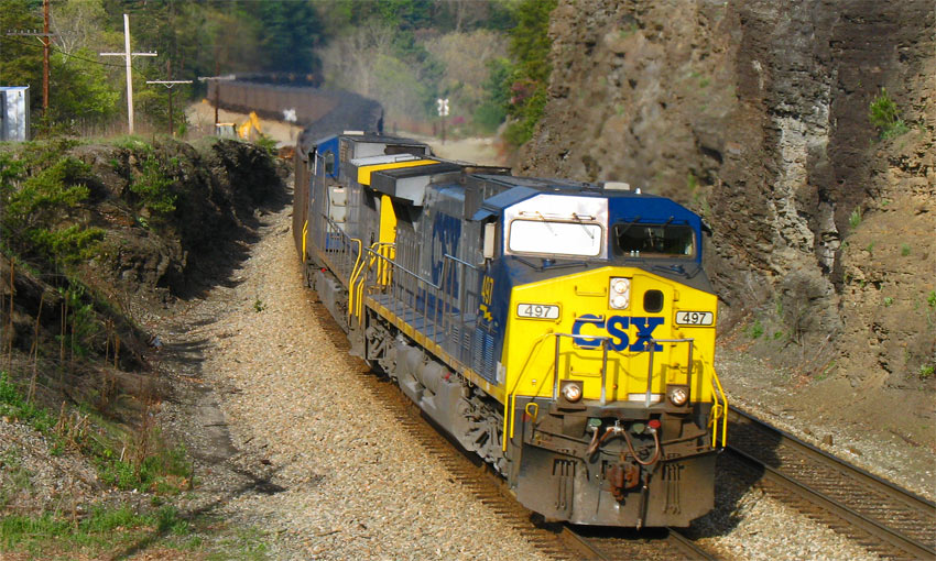 Coal Loads Drop Down the Alleghany Front Through Moss Run