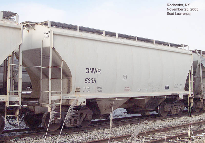 Genesee & Wyoming railroad salt hopper.