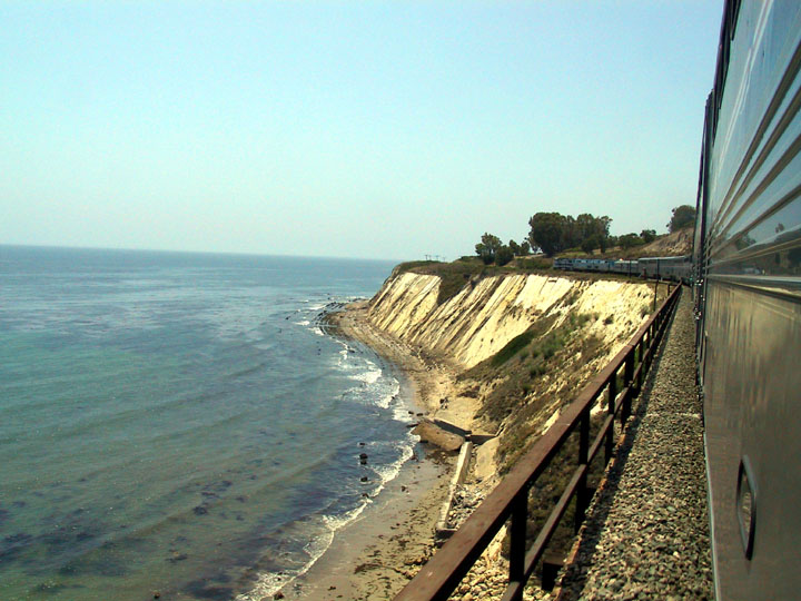 Hugging the Pacific Ocean on The Coast Starlight