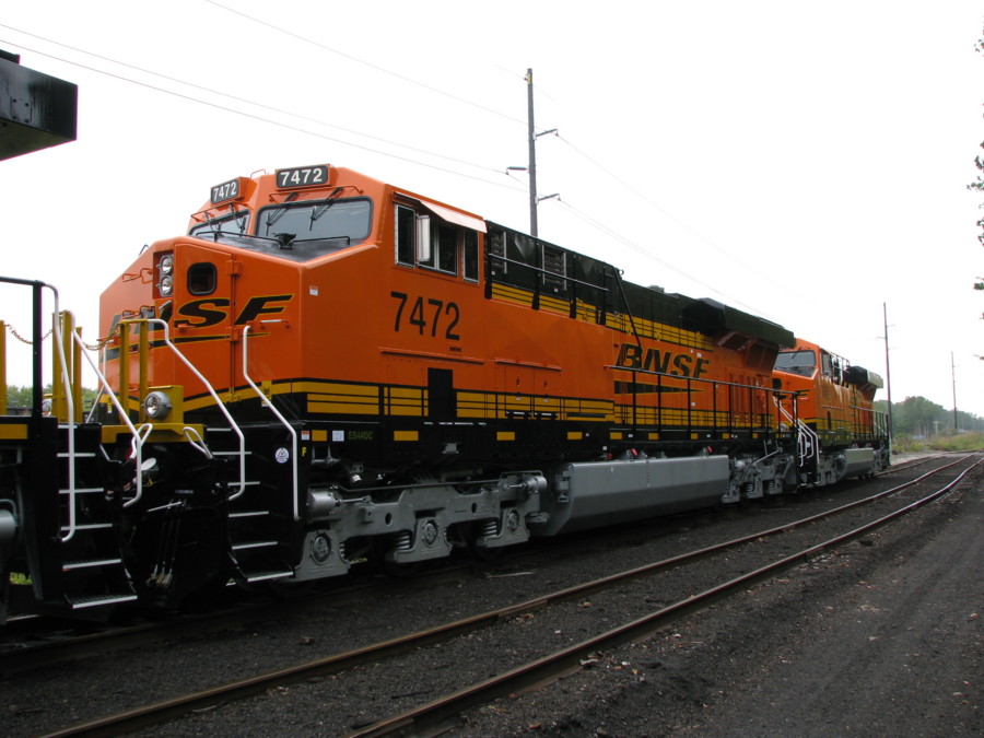 New BNSF GE Locomotives on the CSX/GE interchange at Erie, PA. 9-28-2008