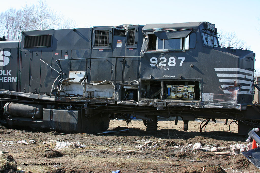 NS #9287 waits to be removed after a collision Feb 21