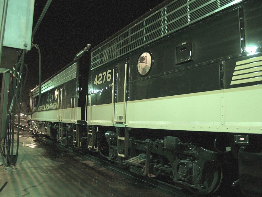 NS' F Units Inside The Cab, And Outside In The Early Morning Hours