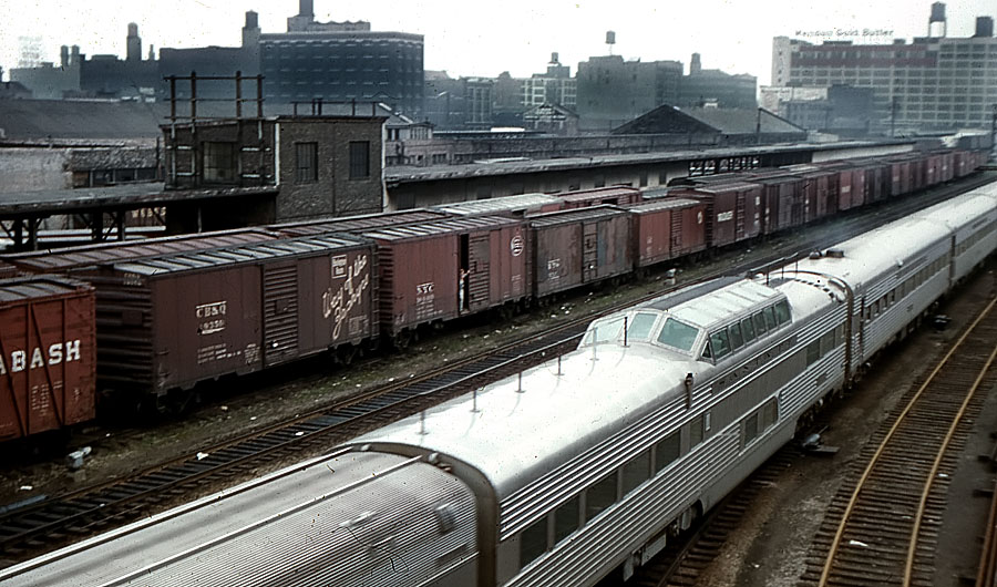 Old Boxcars in Chicago - 1950's