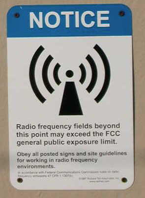 sign posted to the gerlach, NV radio tower