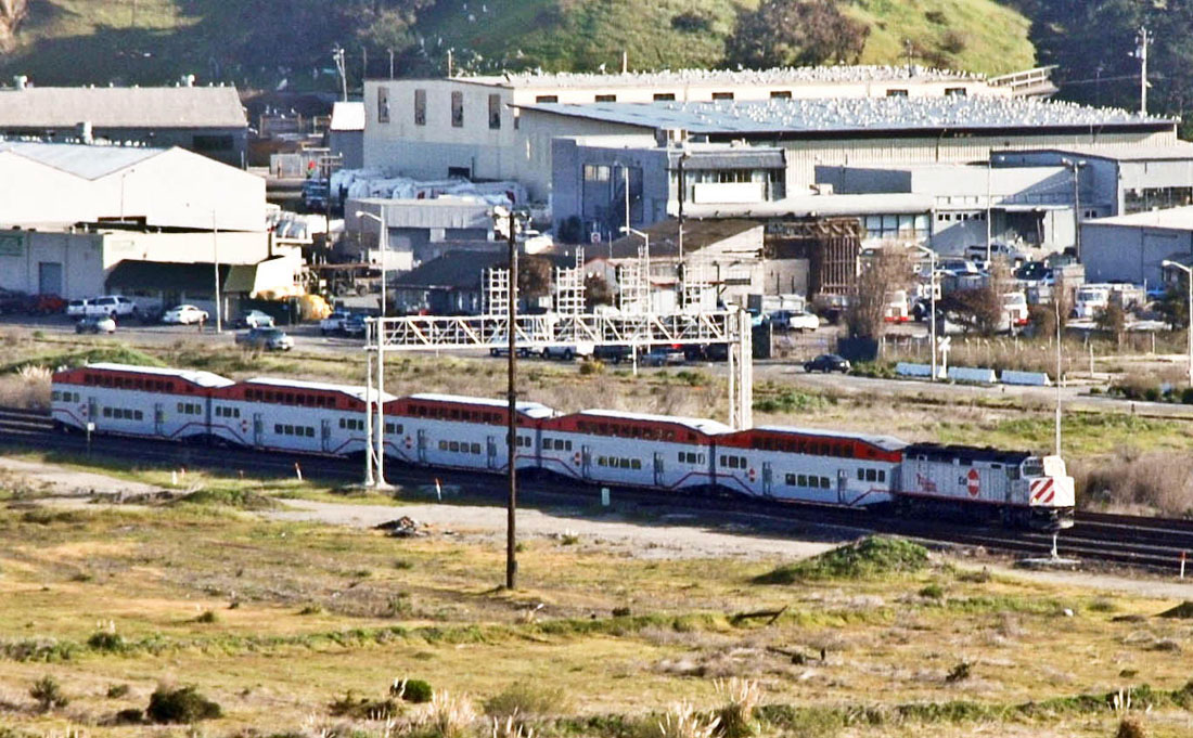 Southbound CalTrain with Bombardier Cars