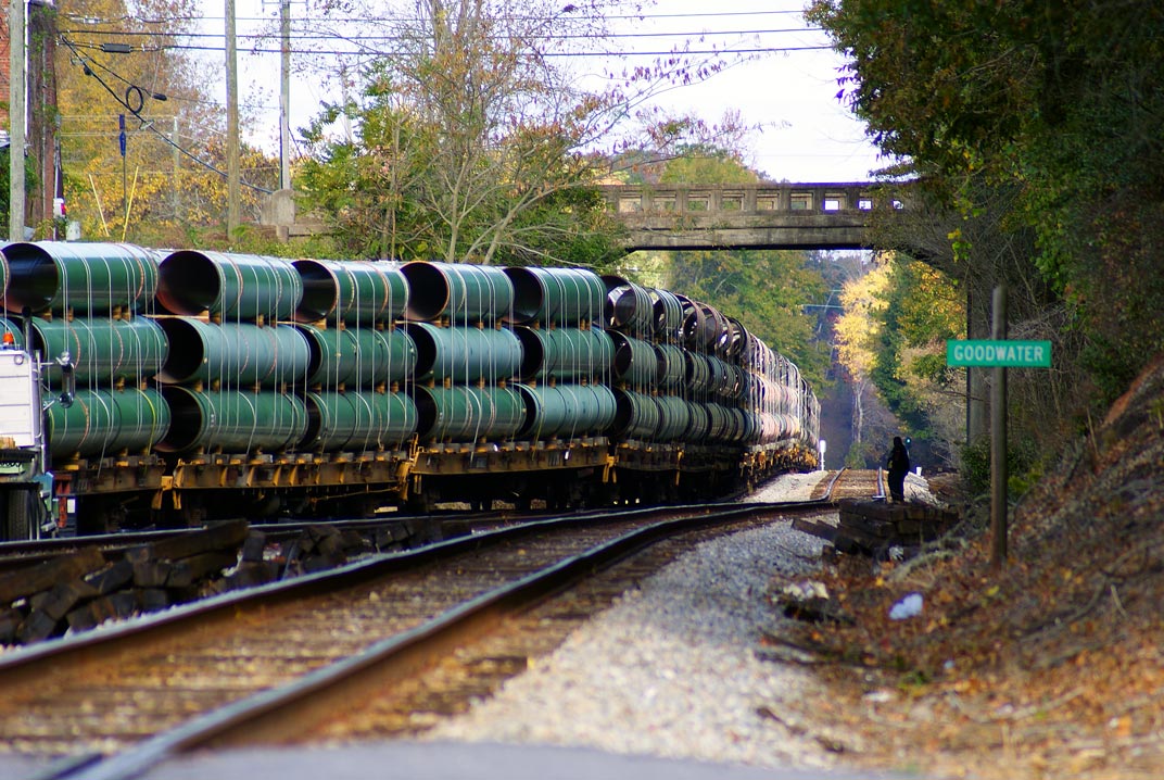 Stretched Out Pipe On The P-Line