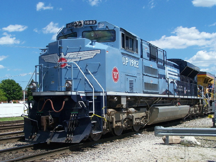 The MP heritage engine sits in Franklin Park