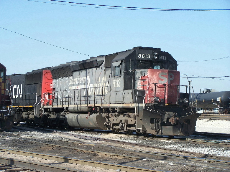Unpatched SP SD40M-2 8613 sits at Homewood