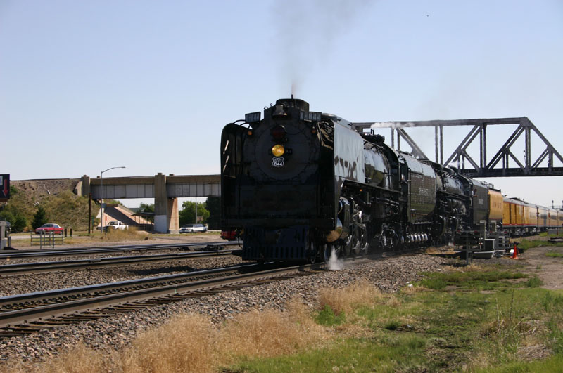 UP 844 and 3985 doubleheaded from Cheyenne WY to Denver CO