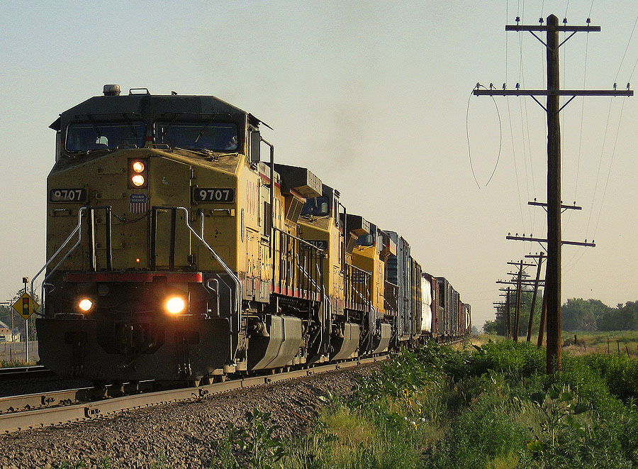 UP 9707 Departing The Siding