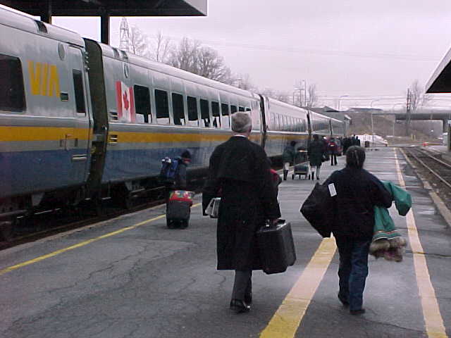 Via Rail train boarding