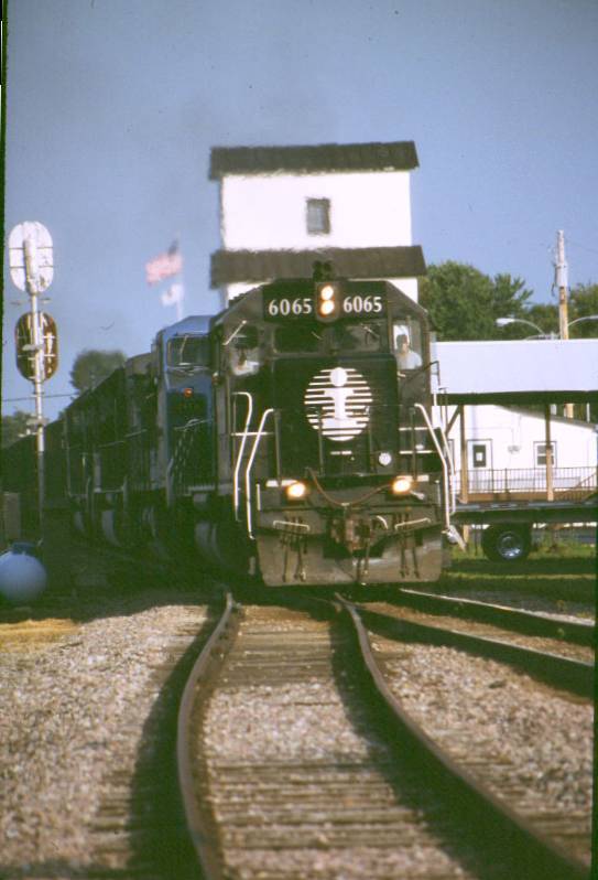 WB SI coal train at Lena , Il