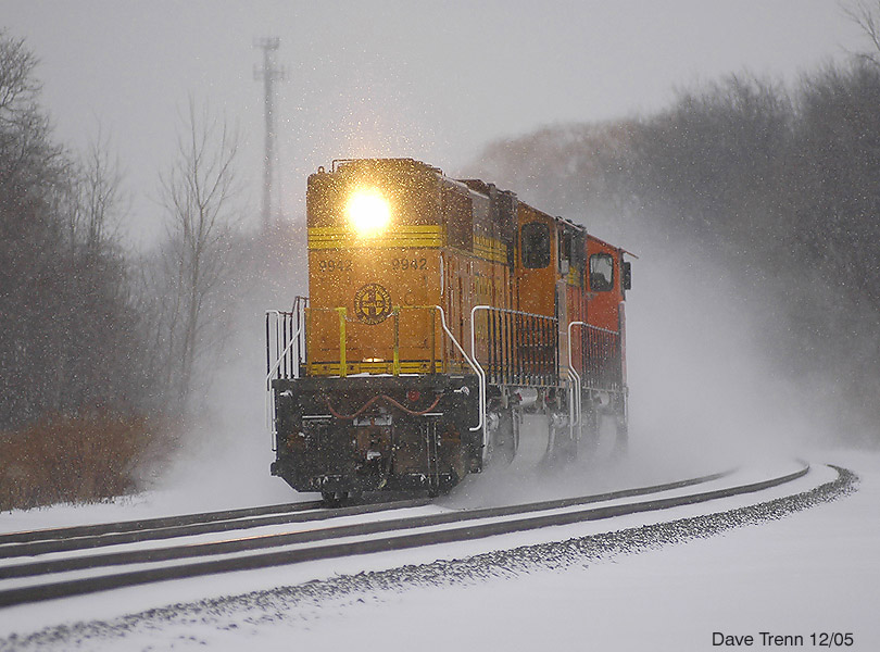 Westbound CSX V980-18 in the Snow