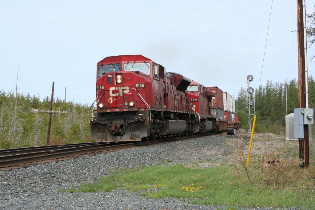 Westbound Intermodal at Bremner, Ontario