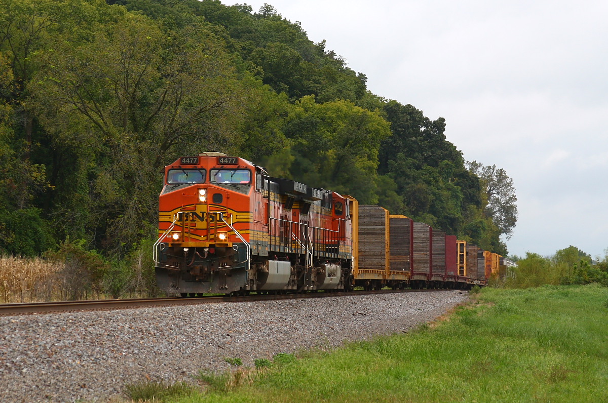Westbound Mixed Freight on a Cloudy Day
