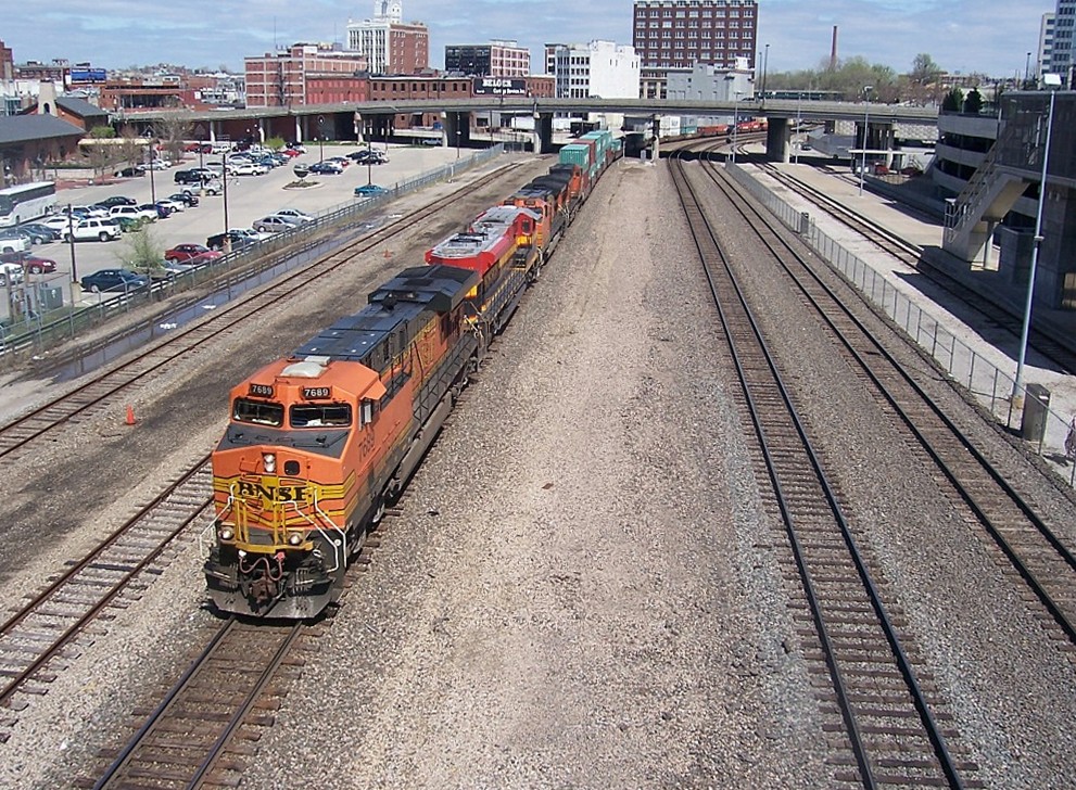 Westbound past Union Station