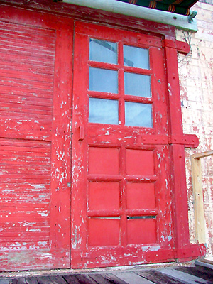 174746 - red door, old Frisco Station, Fayetteville, Arkansas