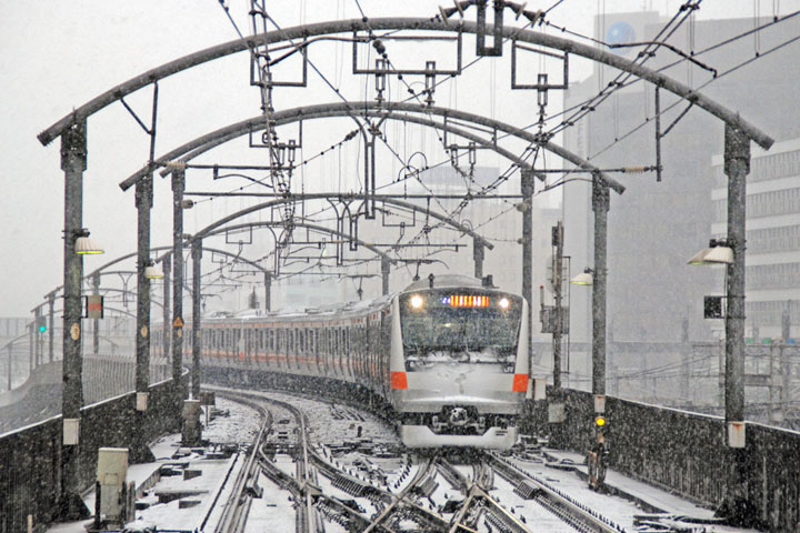 Aim at the blue train in snow, #2