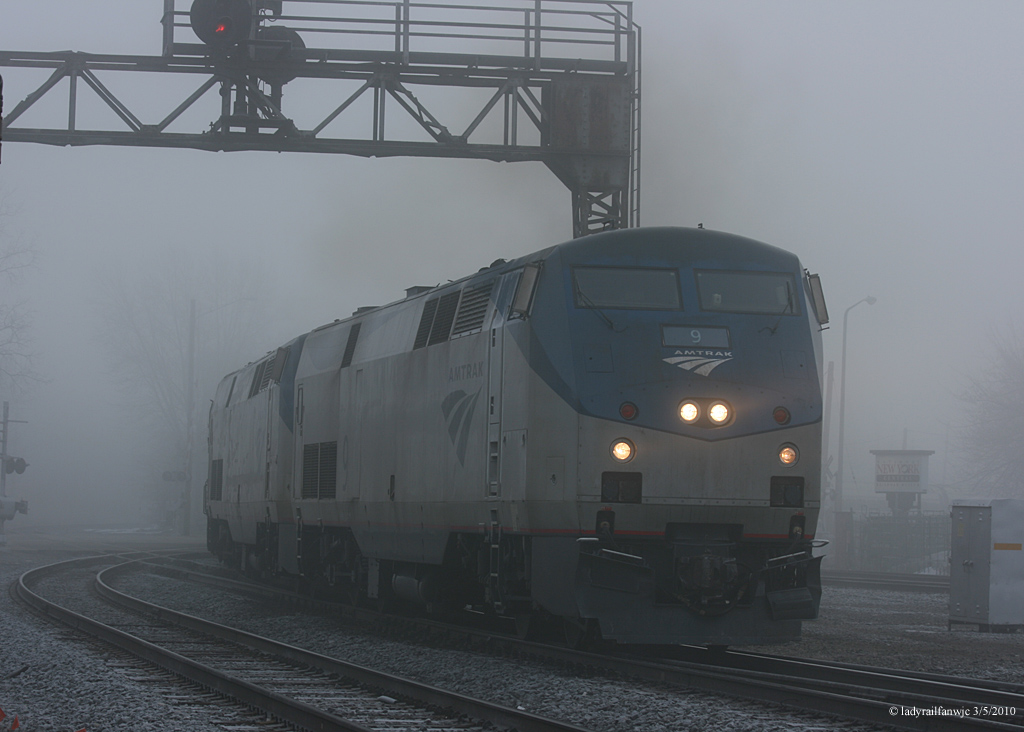 Amtrak in the fog