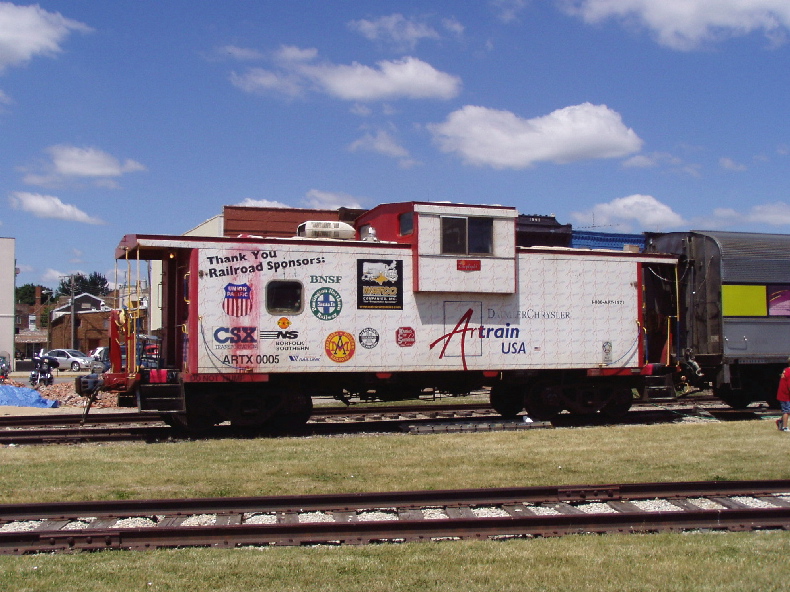 Artrain Caboose sits in Mendota