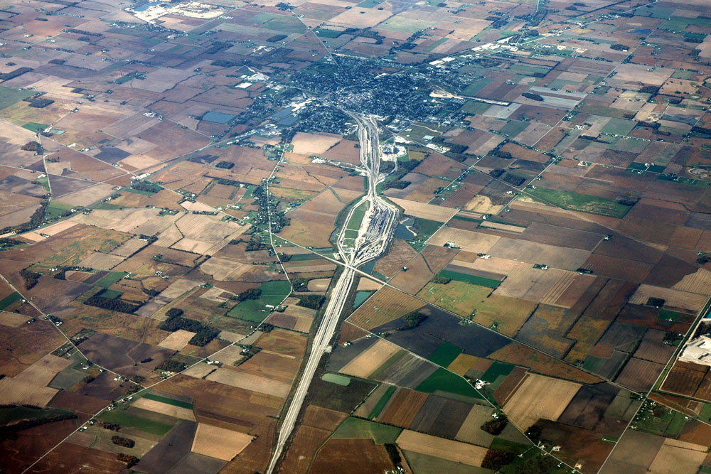 Bellevue, OH Yards from 35,000 Feet