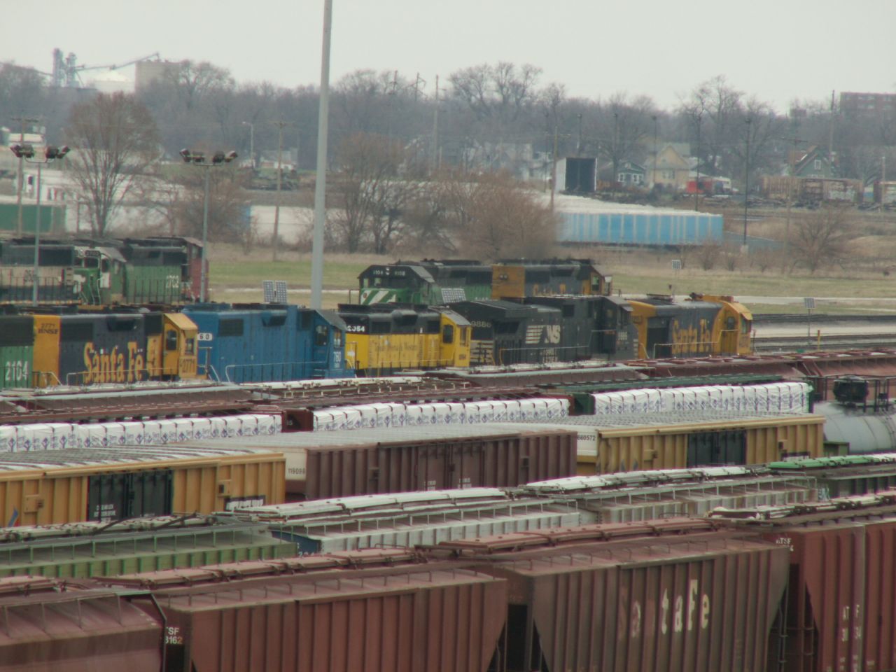 BNSF, EMDX, NS and TPW Power at Galesburg, IL