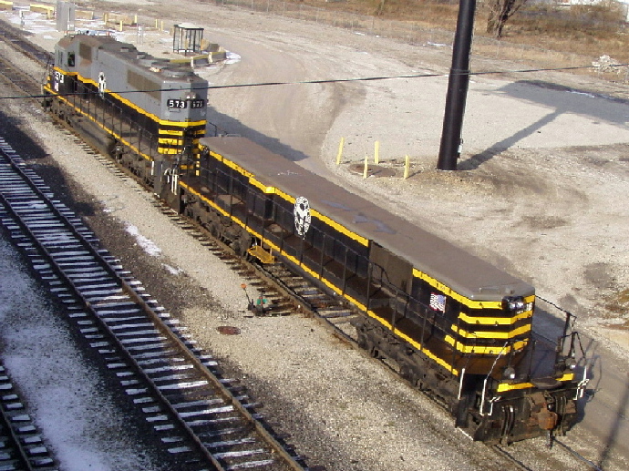 BRC Slug 573 head through Clearing Yard