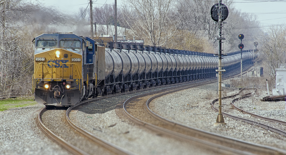 CSX train of tank cars