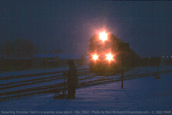 Departing in a snow storm...
