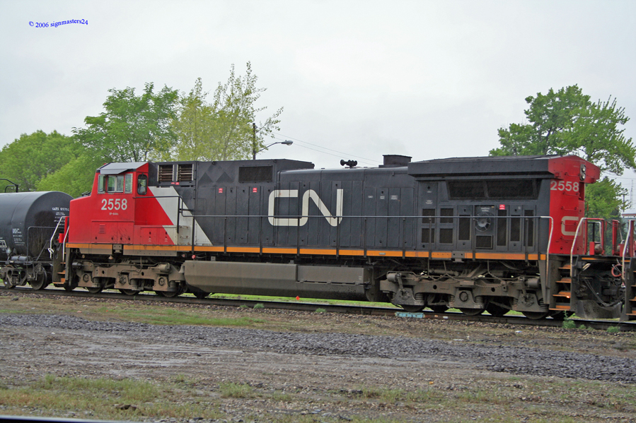 Durand, MI railfan meet CN 2558 GE C44-9W