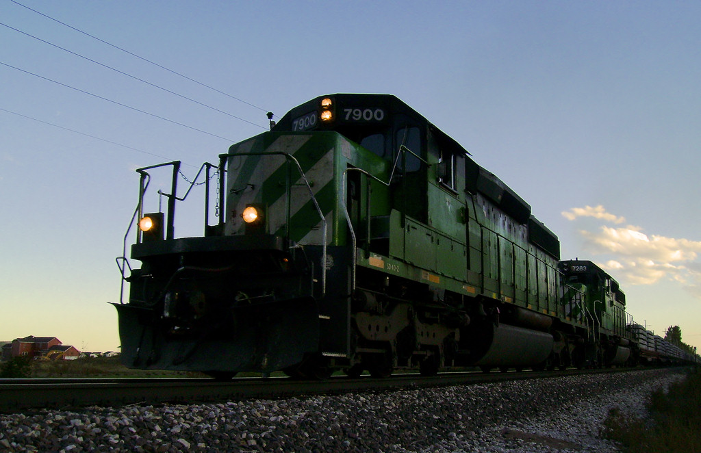 Early Evening Concrete Tie Train...
