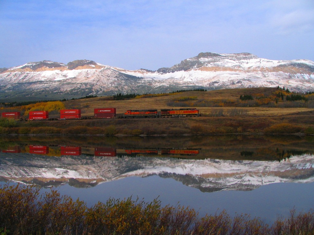 Eastbound BNSF Intermodal near Summit of Marias Pass