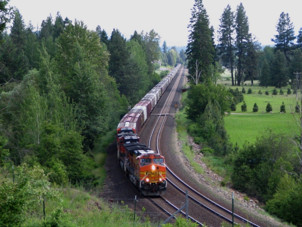 Eastbound Graind Train approaching Sandpoint
