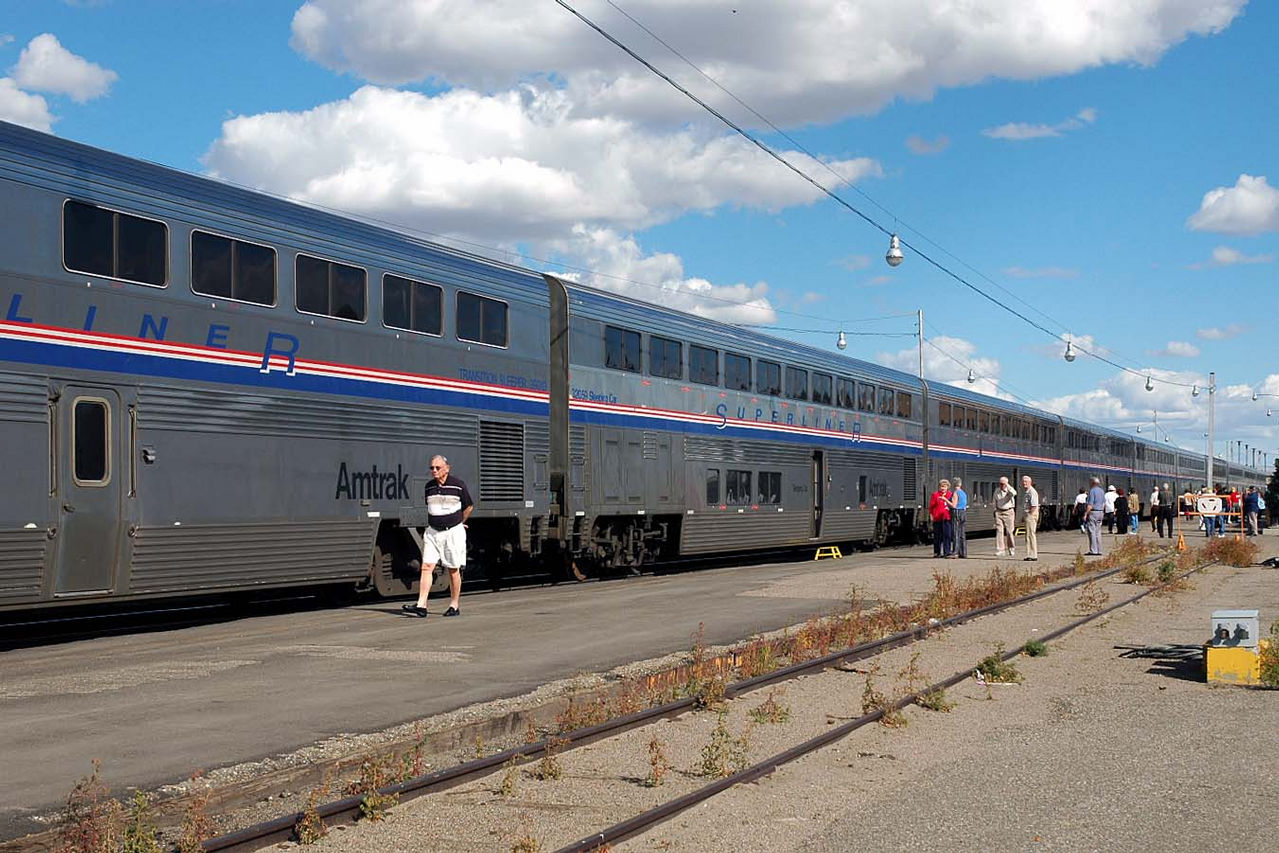 Empire Builder at a station stop