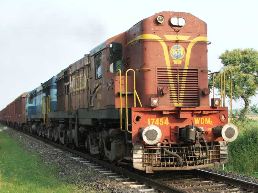 Freight train in the morning