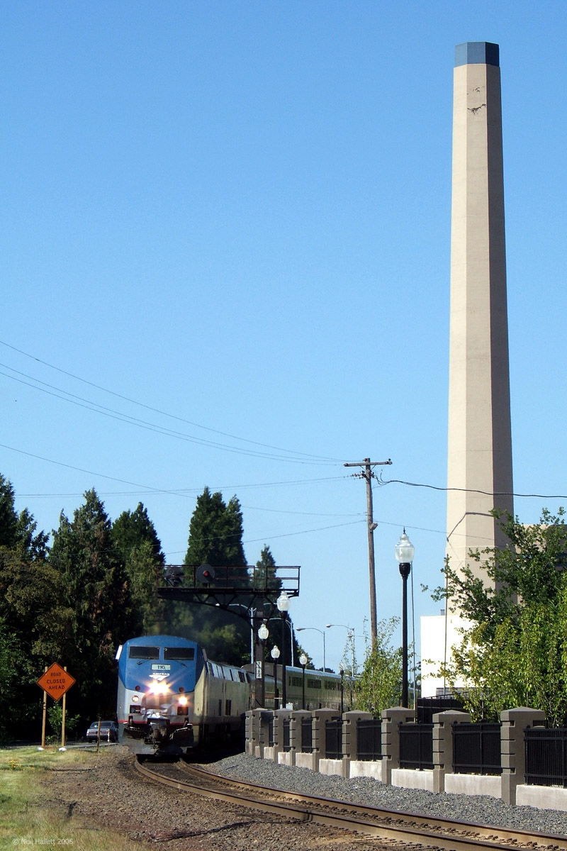In front of the Mission Mill.