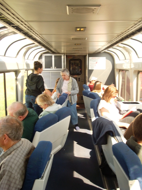 Inside a sight-seer lounge