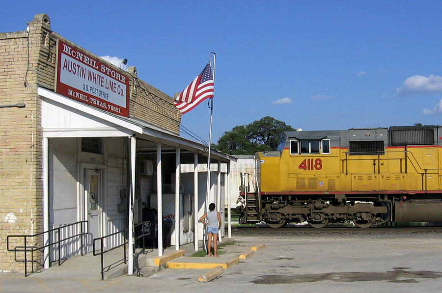 Lone railfan at Mc Neil Texas