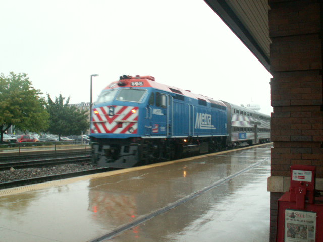 Metra in the rain