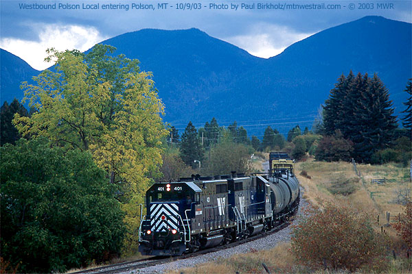 MRL 401 West entering Polson, MT