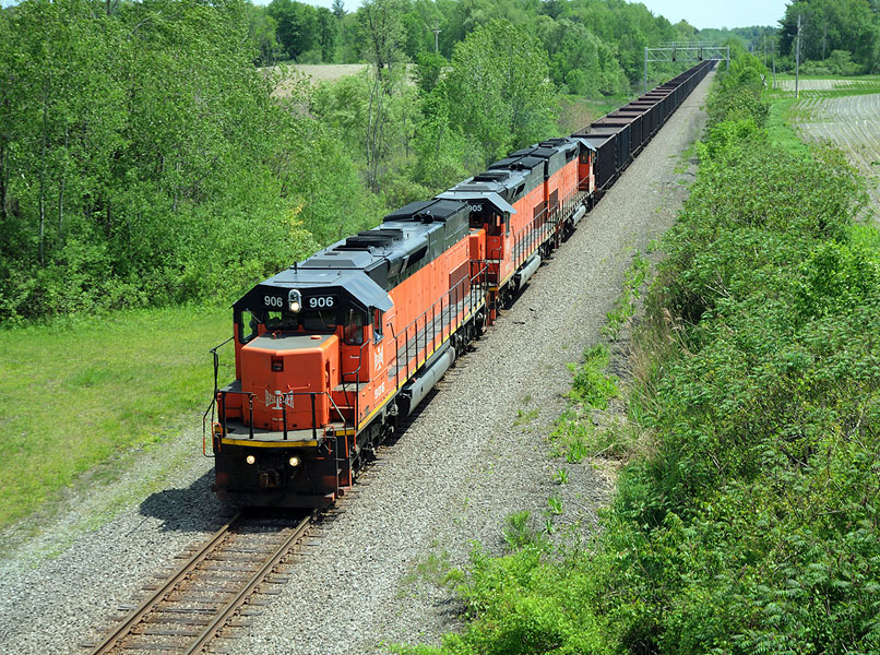 Northbound B&LE 906 at Harmonsburg, PA.