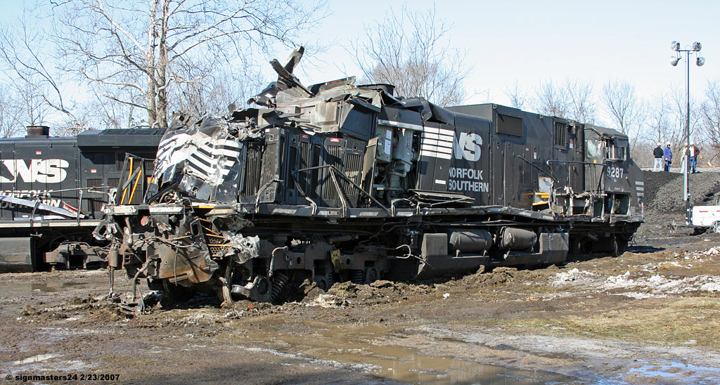 NS #9287 waits to be removed after a collision Feb 21