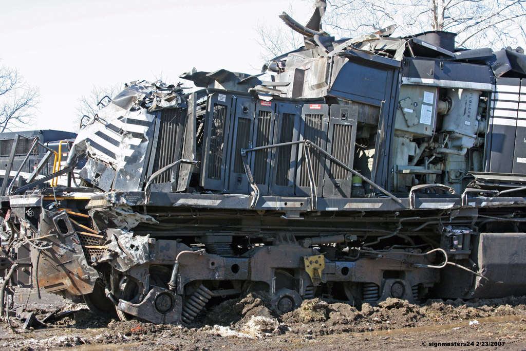 NS #9287 waits to be removed after a collision Feb 21