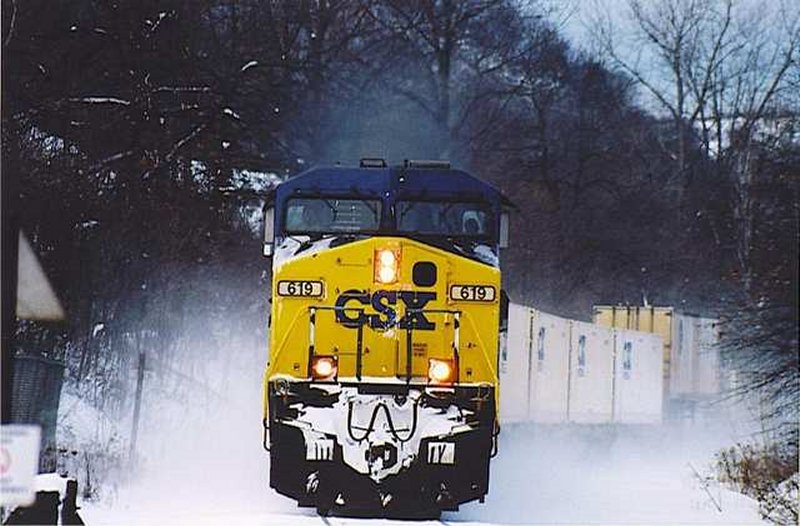 Q174 kicking up snow