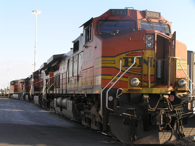 Row of BNSF Locos in Oakland