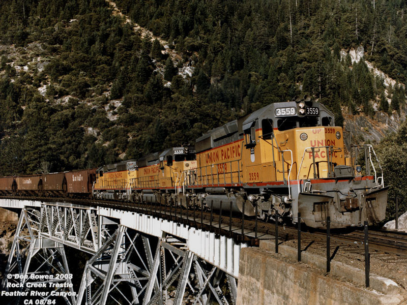 SD40-2's on Rock Creek Trestle