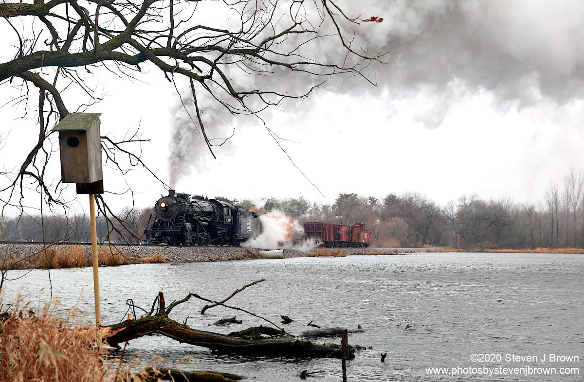 Soo Line 2-8-2 1003 at Beaver Dam, Wisconsin