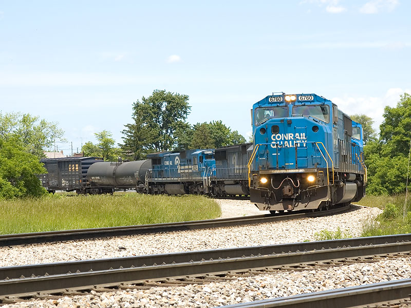 Southbound NS Freight train in Conrail Blue