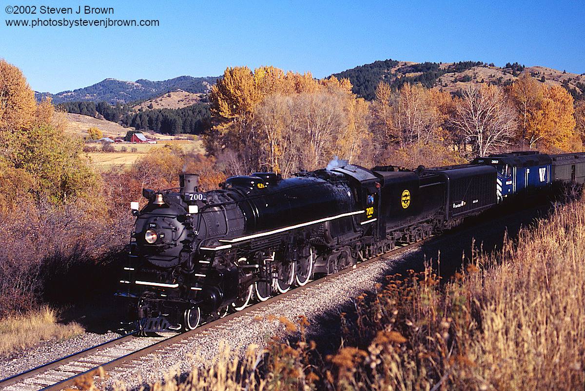 SP&S 700 is westbound near Bozeman, Montana