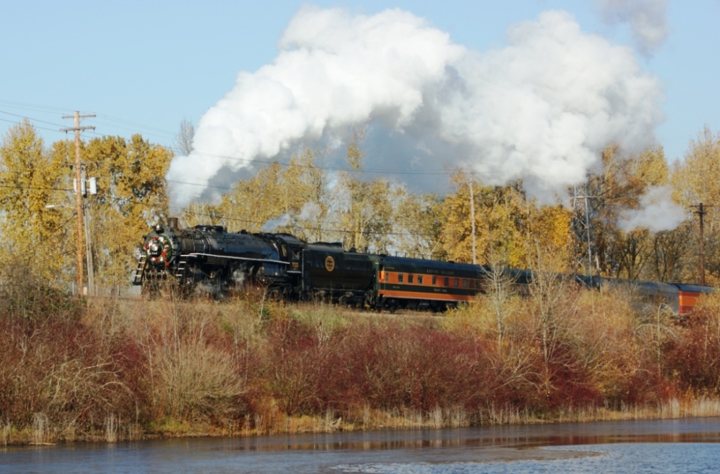 Steaming along the Frozen Pond